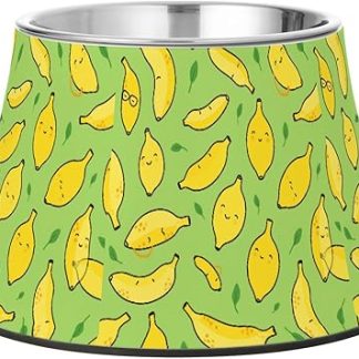 Подставка для мисок для собак Yellow Lemon из нержавеющей стали, приподнятая, для собак, кошек, кроликов и птиц, для создания эффекта «усов».