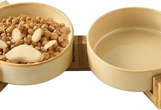 Миска для медленного поедания | Симпатичная керамическая миска для домашних животных с лапками для еды и питья | Аксессуары для домашних животных для дома, сада, кемпинга