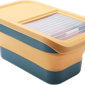 Контейнер для собачьего корма - Контейнер для хранения кошачьего корма, аксессуар для домашних животных с откидной крышкой и колесиками, складной ящик для ежедневного использования, кормления, кухни, путешествий, дома, пола.