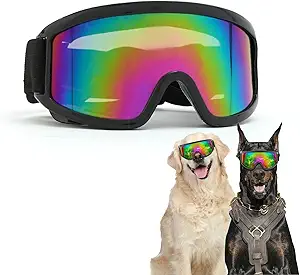Dog Sunglasses Large Breed with Adjustable Strap UV Protection,Dog Glasses Pet Goggles Wind Protection Dust Protection Dogs Eyes Protection for Snow Beach Motorcycle
