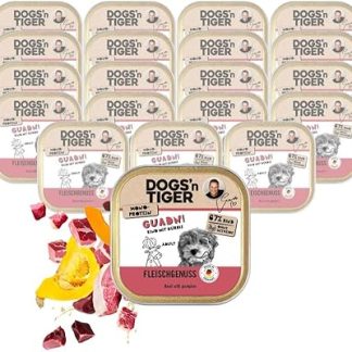 Dogs'n Tiger Guadn adult bowl — корм для взрослых собак премиум-класса, говядина с тыквой, 67% мяса, без злаков, без добавления сахара и искусственных консервантов, монопротеин — 20 x 150 г