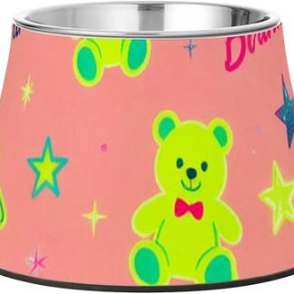 С Днем рождения! Розовая миска для корма в виде космического корабля, модернизированная миска для кормления кошек и собак из нержавеющей стали, удобная миска для кормления.