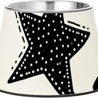 Fashion Music Score White Star Pet Bowls Non-Slip Stainless Steel Animals Water Bowl for Medium Dogs Comfort Feeding Platos para perros plastico