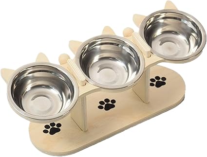 Миска для собак на подставке из дерева, эргономичная станция для кормления, кормление питомцев с помощью мисок на подставке, аксессуары для животных, кухня, балкон, гостиная