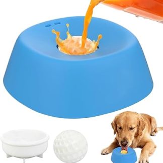 Миска для вылизывания – непроливаемая, медленно сохнущая миска для еды – с мячиком для игр, для обогащения среды обитания собаки, для умственной стимуляции, для подачи жидких лакомств, для умственной стимуляции, для ухода за шерстью.