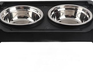 Приподнятые миски для собак, 4 регулируемые по высоте приподнятые миски, вместительные двойные миски из нержавеющей стали для средних и крупных собак