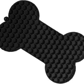 Универсальная подстилка для медленного кормления, легко моющаяся, гибкая силиконовая подстилка для вылизывания собак в помещении (черная)