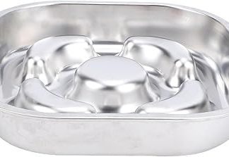 Миска для медленного кормления Asixxsix, нескользящая миска из нержавеющей стали 304 с защитой от проливания, для собак маленьких, средних и больших размеров.