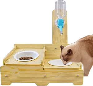 Автоматическая деревянная поилка для собак с регулируемой высотой, системой самонаполнения мисок, обеспечивает постоянное увлажнение и подачу чистой воды для щенков и котят.