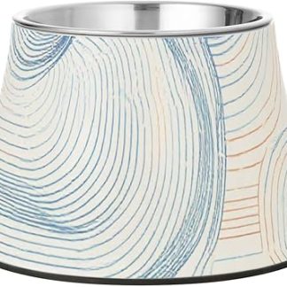 Абстрактная линейная графика в модном стиле, зеленая приподнятая миска для воды для домашних животных с подставкой, миски для кормления кошек, собак, кошек, кроликов и птиц, усы, средство для снятия напряжения