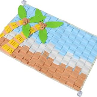 Интерактивный коврик для медленного кормления Sosoport для собак и кошек с рисунком кокосовой пальмы, предназначенный для дрессировки, противоскользящий, изготовлен из полиэстера, способствует формированию здоровых пищевых привычек.