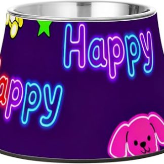 Милая фиолетовая миска для воды в виде собачки и медведя, изготовленная из нержавеющей стали, для кошек, удобная для кормления.