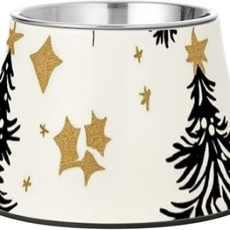 Рождественские миски для собак в виде черных елок, фигурки животных из нержавеющей стали, миска для любимого питомца, миска для усов, Platos para perros grandes