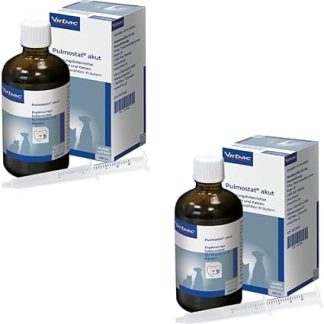 Вирбак Пульмостат Акут | Двойная упаковка | 2 x 100 мл | Чистый травяной сироп от кашля для собак и кошек | С экстрактами кресс-салата, колокольчика, корня солодки и корня квебрахо