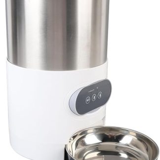 Умная автоматическая кормушка для домашних животных Jiawu с таймером и двумя мисками для кошек и собак - легко моющаяся, из нержавеющей стали.