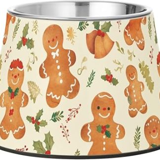 Рождественские миски для кормления собак в виде пряничного человечка, нескользящая миска из нержавеющей стали для медленного кормления кошек, удобное кормление.