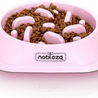 Большая миска для собак Nobleza, интересная интерактивная миска для корма для собак, нескользящая миска, прочная и нетоксичная, большая, розовая.