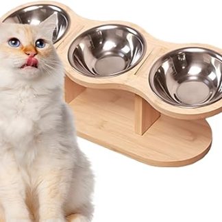 Наклонная миска на подставке - приподнятая кормушка для кошек со стойкой, миска для кошек и маленьких собак, предотвращающая рвоту, нескользящая приподнятая миска для щенков.