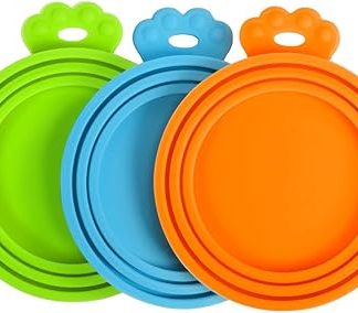 Силиконовая крышка для контейнера для корма для животных PetBonus, универсальный размер, вмещает 3 стандартные банки для корма, не содержит BPA, моющаяся.