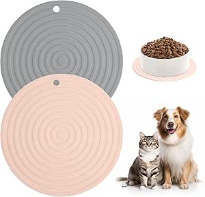 2 штуки Круглый силиконовый коврик для миски Коврик для миски для собак Коврик для корма Коврик для кормления Миска для корма Коврик для кошачьего корма Миска для корма