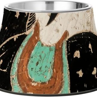 Миска для воды Black Horse Raised Pets с подставкой, миска для кошачьего корма из нержавеющей стали для собак среднего размера, удобная для кормления.