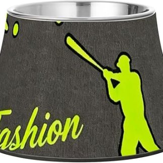 Миска для еды и воды для собак в форме силуэта бейсболиста, зелено-серая, нескользящая, из нержавеющей стали, приподнятая, для кошек, для медленного кормления собак, раздельные миски для еды.