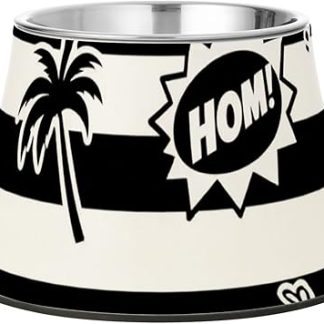 Черно-белые полоски, ретро, ​​летняя крутая миска для домашних животных, нескользящая, из нержавеющей стали, металлическая, для медленного кормления собак, для снятия напряжения в усах, plato de comida para gato