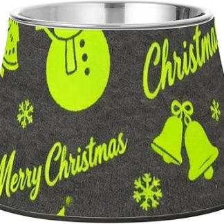 Рождественские снеговики и Санта-Клаус, зеленые и серые, приподнятые миски для корма для домашних животных на подставке, идеально подходящие для любителей животных и тех, у кого не растут усы.