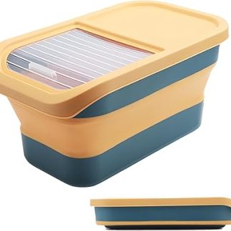 Контейнеры для собачьего корма | Контейнер для хранения кошачьего корма, товары для животных с откидной крышкой и колесиками, складной ящик для повседневного использования, для шкафа, кухни