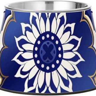 Традиционная китайская сине-золотая миска для собак, нескользящая миска из нержавеющей стали для собак, кошек, кроликов и птиц, с усами. Plato Para Gatos