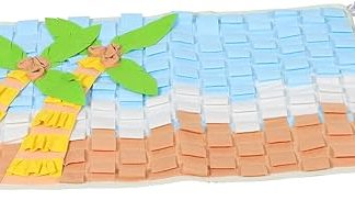 Нескользящий поднос для кормления собак Toyvian с рисунком кокосовой пальмы, предназначенный для медленного кормления и обнюхивания, подходит для всех пород и для использования на открытом воздухе.