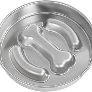 Миска для корма для собак Slow Down - миска с лабиринтным рисунком, изготовлена ​​из нержавеющей стали, имеет нескользящее основание, подходит для использования в помещении и на улице, для гостиной.