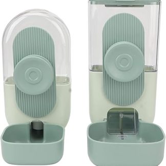 Автоматическая подвесная поилка для животных, безопасная для клеток, с миской для воды и корма.