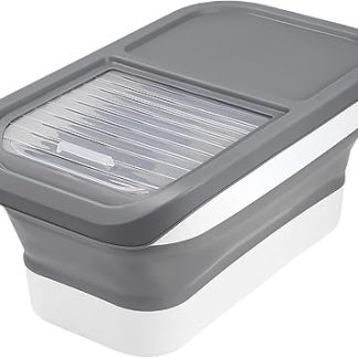 Контейнер для хранения собачьего корма, контейнер для лакомств для домашних животных с раздвижной крышкой - складной контейнер для корма для собак и кошек, подходящий для квартиры, кухни и путешествий.