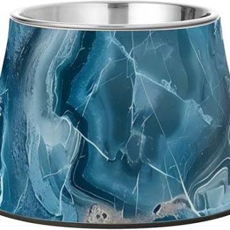 Мраморные синие приподнятые миски для корма для домашних животных из нержавеющей стали, миски для корма для кошек, собак, кроликов и птиц, усы, рельеф, comederos para petros