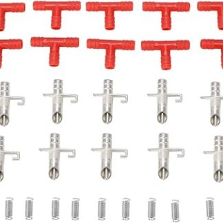 Автоматические поилки для кроликов, 10 комплектов | Насадка для очищенной воды | Кормушка для мелких животных (кролики/шиншиллы/хорьки) | Металлический крючок для клетки