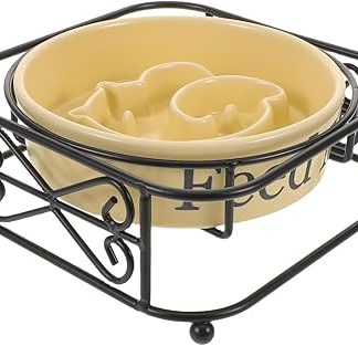 Керамическая подставка для корма для собак GANAZONO с подставкой и лабиринтом для мелких и средних пород, нескользящая и легко моющаяся.