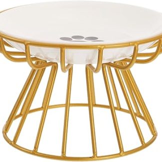 Керамическая клетка для собак и кошек на подставке из железа, эргономичная, подходит для щенков и мелких животных, устойчивая и простая в использовании.