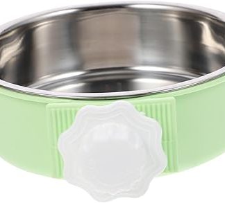 Подвесная кормушка для собак и кошек YARNOW из нержавеющей стали, зеленая, нескользящая, легко моется, прочная, для корма домашних животных.