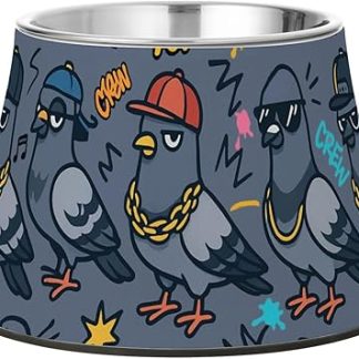 Миска для корма для собак Hip - Pigeon серого цвета, нескользящая, из нержавеющей стали, приподнятая, для маленьких питомцев, помогает бороться с усталостью усов.