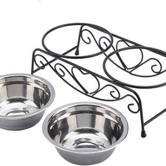 Станция для кормления кошек, двойные миски для воды из нержавеющей стали для нескольких кошек и собак, миски для домашних животных.