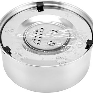 Миска для воды QWORK 3 л, миска для воды для собак, миска для воды из нержавеющей стали для домашних животных.