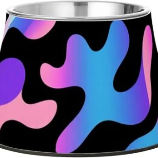 Неоновый камуфляж, фиолетовый, черный, синий. Улучшенные миски для кошек из нержавеющей стали для маленьких питомцев, не боящиеся усов. Plato de comida para perros (блюдо для собак).