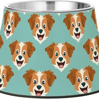 Миска для воды для собак с подставкой, из нержавеющей стали, для медленного кормления собак, безопасная для усов.