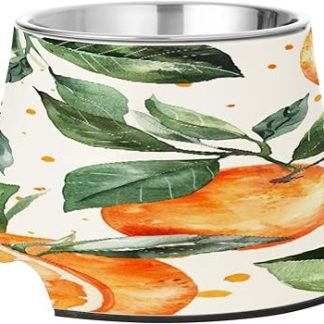 Подставка для мисок SKYSHU Orange для собак, профилактика заболеваний позвоночника, подставка для мисок для собак и кошек со съемными мисками из нержавеющей стали, нескользящая, непроливаемая, для корма.