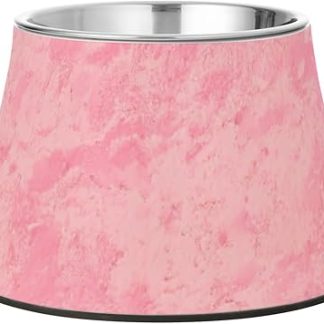 Винтажные однотонные розовые миски для воды и корма для домашних животных с подставкой, из нержавеющей стали, для кошек, собак, кроликов и птиц, с эффектом усов.