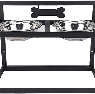 Съемная подставка для миски для собачьего корма Fabater из нержавеющей стали с противоскользящим основанием, элегантный внешний вид, компактная станция для кормления домашних животных (кошек и собак).