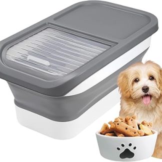 Контейнер для сухого корма для собак, коробка для хранения лакомств с крышкой, складной контейнер для корма для собак и кошек, для путешествий, квартиры, кемпинга, хранения.