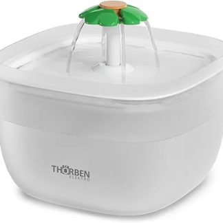 Фонтанчик для воды Thörben для кошек и собак, 4-ступенчатая система фильтрации, объем 2 л, пластик без бисфенола-А, бесшумный насос, питание от USB-C.