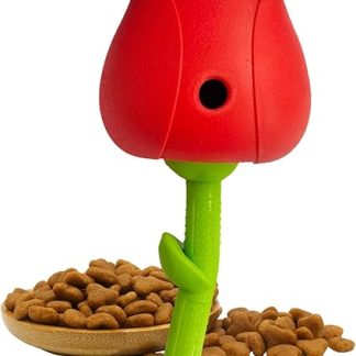 Интерактивная игрушка-дозатор для лакомств для собак в виде розы, кормушка для животных, подходит для крупных, средних и мелких пород, для дрессировки питомцев, для развлечения в помещении.